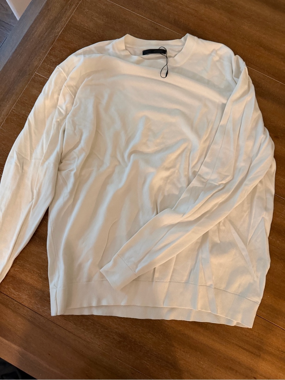 Zara Men's White Crewneck Sweater